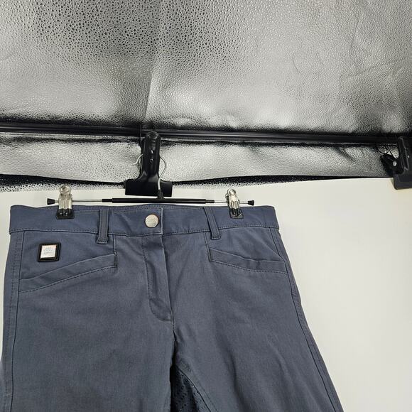 Equiline Cedar Pants Gray Full Grip Breeches Zipped Pocket Skinny Size 44 US M - Picture 3 of 8